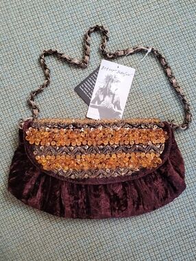Betsey Johnson Russian Princess Beaded Velvet Bag